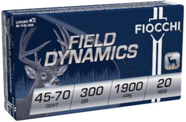 Image of Fiocchi Field Dynamics. 45-70 Gov 300 Grain JHC Brass Cased Rifle Ammo, 20 Rounds, 4570B
