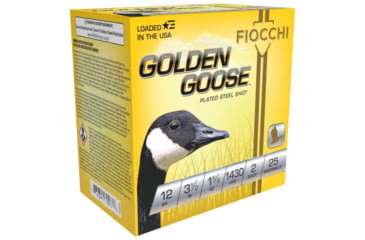 Image of Fiocchi Golden Goose 12 Gauge 1 5/8oz 3.5in Shotgun Ammo, #2, 25 Rounds, 1235GG2