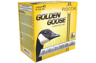 Image of Fiocchi Golden Goose 12 Gauge 1 5/8oz 3.5in BB Size Shotgun Ammo, 25 Rounds, 1235GGBB