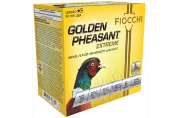 Image of Fiocchi Golden Pheasant 12 Gauge 1 3/8 oz, 2.75in Shotgun Ammo, 1485, #6, 25 Rounds, 12GPX6