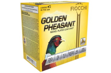 Image of Fiocchi Golden Pheasant 20 Gauge 1 1/4oz 3in 4 Size Shotgun Ammo, 25 Rounds, 203GP4