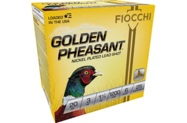 Image of Fiocchi Golden Pheasant 20 Gauge 1 1/4oz 3in Shotgun Ammo, #6, 25 Rounds, 203GP6