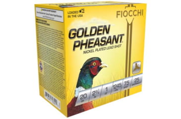 Image of Fiocchi Golden Pheasant 20 Gauge 1 oz 2.75in 7 1/2 Size Shotgun Ammo, 25 Rounds, 20GP75