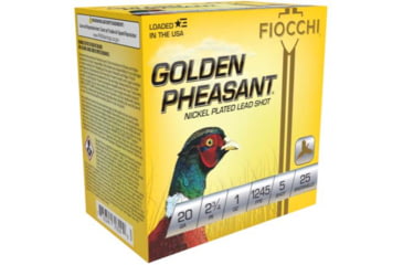 Image of Fiocchi Golden Pheasant 20 Gauge 1oz 2-3/4in Shotgun Ammo, #5, 25 Rounds, 20GP5