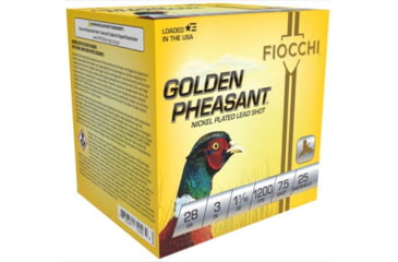 Image of Fiocchi Golden Pheasant 28 Gauge 1 1/16oz 3in 7 1/2 Size Shotgun Ammo, 25 Rounds, 283GP75