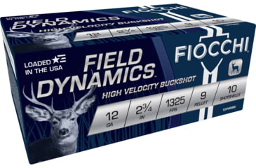 Image of Fiocchi Hi Velocity 12 Gauge 00 Buck 9 Pellets 2.75in Shotgun Buckshot Ammo, 10 Rounds, 12HV9P