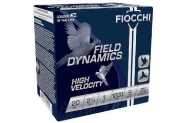 Image of Fiocchi Hi Velocity Lead 20 Gauge 1oz 2.75in 9 Shot Shotgun Ammo, 25 Rounds, 20HV9