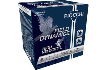 Image of Fiocchi Hi Velocity Lead 28 Gauge 1oz 3in 6 Shot Shotgun Ammo, 25 Rounds, 283HV6