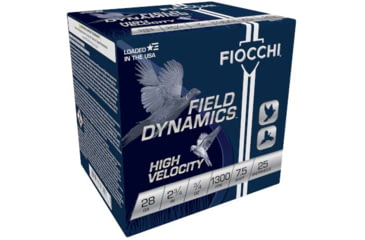 Image of Fiocchi Hi Velocity Lead 28 Gauge 3/4 oz 2.75in 7 1/2 Shot Shotgun Ammo, 25 Rounds, 28HV75