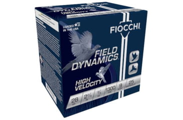 Image of Fiocchi Hi Velocity Lead 28 Gauge 3/4 oz 2.75in 9 Shot Shotgun Ammo, 25 Rounds, 28HV9