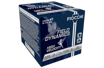 Image of Fiocchi Hi Velocity Lead 410 Gauge 11/16oz 3in 9 Shot Shotgun Ammo, 25 Rounds, 410HV9