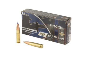 Image of Fiocchi Hyperformance .300BLK 125 Grain SBR Enhanced Brass Rifle Ammo, 20 Rounds, 300BKSBA