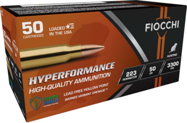 Image of Fiocchi Hyperformance Defense .223 50 Grain HP Brass Rifle Ammo, 50 Rounds, 223VGNT