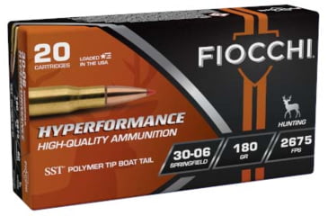 Image of Fiocchi Hyperformance Hunt .30-06 180 Grai SST Brass Rifle Ammo, 20 Rounds, 3006HSC