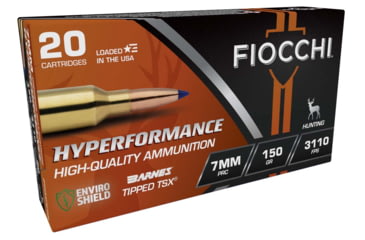 Image of Fiocchi Hyperformance Hunt 7mm PRC, 150 Gr, Rifle Centerfire, Brass Rifle Ammo, 20 Round, 7PRCTT