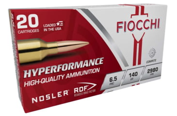 Image of Fiocchi Hyperformance Match 6.5 PRC, 140 Gr, Rifle Centerfire, Brass Rifle Ammo, 20 Round, 65PRCRD