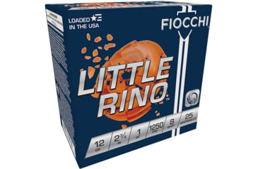 Image of Fiocchi Little Rhino 12 Gauge 1oz 2-3/4in Shotgun Ammo, #8, 25 Rounds, 12TX8