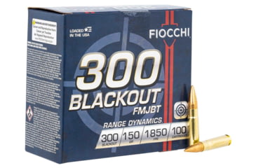 Image of Fiocchi Range Dynamics .300 Blackout 150 Grain FMJBT Brass Rifle Ammo, 100 Rounds, 300BARD1