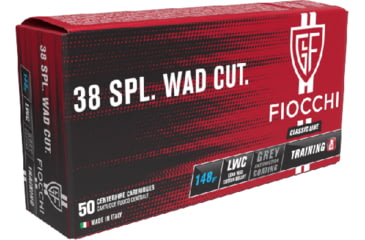 Image of Fiocchi .38 Special 148 Grain LDWC Brass Cased Pistol Ammo, 50 Rounds, 38LA