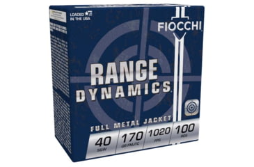 Image of Fiocchi Range Dynamics .40 S&amp;W 170 Grain FMJTC Centerfire Pistol Ammo, 100 Rounds, 40ARD100