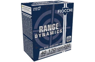 Image of Fiocchi Range Dynamics 40 S&amp;W 170 Grain FMJTC Centerfire Pistol Ammo, 200 Rounds, 40ARD