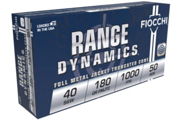 Image of Fiocchi Range Dynamics .40S&amp;W 180 Grain FMJTC Brass Pistol Ammo, 50 Rounds, 40SWD