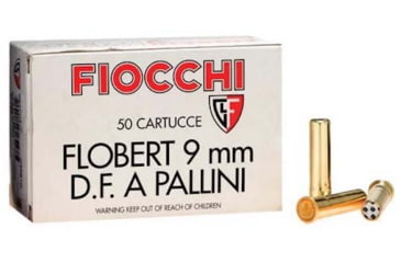 Image of Fiocchi 9mm Flobert 6 Grain Shotshells Brass Rimfire Ammo, 50 Rounds, 9FLS6
