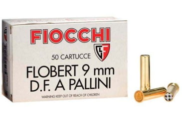 Image of Fiocchi Rimfire 9mm Flobert 8 Grain Shotshell Brass Ammo, 50 Rounds, 9FLS8
