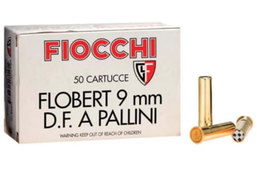 Image of Fiocchi Rimfire 9mm Flobert 9 Grain Shotshell Brass Ammo, 50 Rounds, 9FLS9