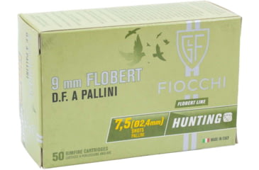 Image of Fiocchi Rinfire 9mm Flobert 7 1/2 Grain Shotshells Brass Ammo, 50 Rounds, 9FLS75