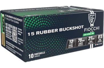 Image of Fiocchi Rubber Buck 12 Gauge 15 Pellet 2-3/4in Buckshot Shotgun Ammo, 10 Rounds, 12LERB10
