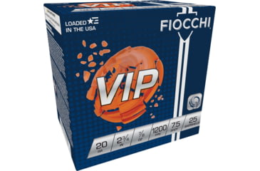 Image of Fiocchi VIP 20 Gauge 7/8oz 2.75in 7 1/2 Shot Shotgun Ammo, 25 Rounds, 20VIP75