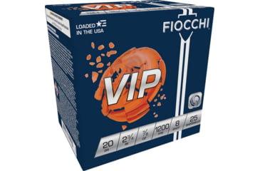 Image of Fiocchi VIP 20 Gauge 7/8oz 2.75in 8 Shot Shotgun Ammo, 25 Rounds, 20VIP8