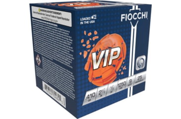Image of Fiocchi VIP 410 Gauge 1/2oz 2.5in 9 Shot Shotgun Ammo, 25 Rounds, 410VIP9