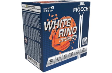 Image of Fiocchi White Rino Crusher 12 Gauge 1 1/8oz 2.75in 7 1/2 Shot Shotgun Ammo, 25 Rounds, 12WRCRS7