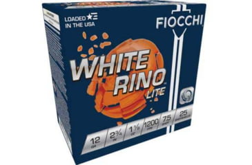 Image of Fiocchi White Rino Lite 12 Gauge 2.75in 1 1/8 oz 7.5 Shot Shotgun Ammo, 25 Rounds, 12WRNL75