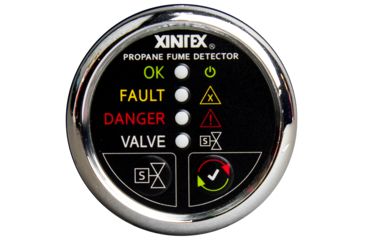 Image of Fireboy-Xintex Propane Fume Detector w/Automatic Shut-Off &amp; Plastic Sensor - No Solenoid Valve - Chrome Bezel Display 63841