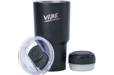 Image of Fireside Outdoor Vibe Tumbler with/ Water-Resistant Bluetooth Speaker, Black, 28oz, VIBE-28-BLK