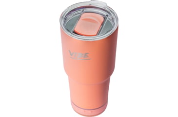 Image of Fireside Outdoor Vibe Tumbler with/ Water-Resistant Bluetooth Speaker, Coral, 28oz, VIBE-28-COR