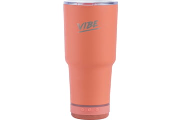 Image of Fireside Outdoor Vibe Tumbler with/ Water-Resistant Bluetooth Speaker, Coral, 28oz, VIBE-28-COR
