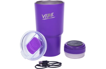 Image of Fireside Outdoor Vibe Tumbler with/ Water-Resistant Bluetooth Speaker, Purple, 28oz, VIBE-28-PUR