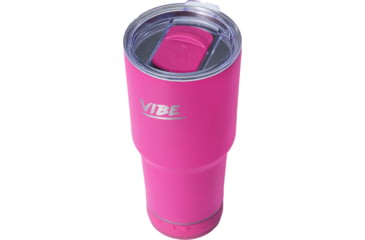 Image of Fireside Outdoor Vibe Tumbler with/ Water-Resistant Bluetooth Speaker, Rosa, 28oz, VIBE-28-ROSA