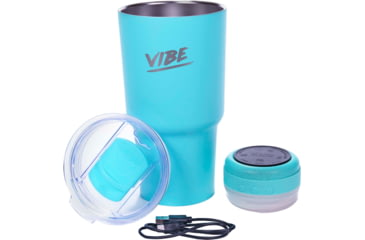 Image of Fireside Outdoor Vibe Tumbler with/ Water-Resistant Bluetooth Speaker, Teal, 28oz, VIBE-28-TEAL