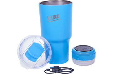Image of Fireside Outdoor Vibe Tumbler with/ Water-Resistant Bluetooth Speaker, Water Blue, 28oz, VIBE-28-WBLUE