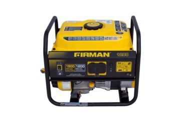 Image of Firman Power and Equipment 1500/1200 Watt Gas Recoil Start Generator, cETL, CARB, Yellow FGP01201
