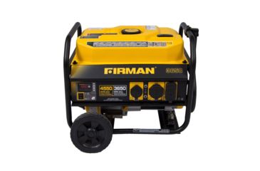 Image of Firman Power and Equipment 4550/3650 Watt, Gas Powered Performance Portable Generator w/Wheel Kit and Extended Run Time, Black P03602