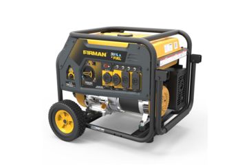 Image of Firman Power and Equipment 7100/5700 Watt Dual Fuel Recoil Start Generator, CARB, Yellow FGH05752