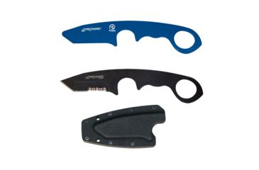 Image of First Edge HR-1 Kit Tanto Serrated Edge Fixed Blade Knife, Blue Trainer, Sheath, Black, 4881