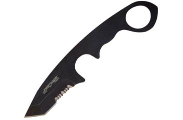Image of First Edge HR-1 Ryan Fixed Blade Knife Hoover Tanto Serrated, Elmax Black Oxide Blade, Black, Tanto Full Size, 4055
