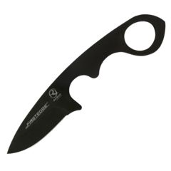 Image of First Edge HR-2 Ryan Hoover Droppoint Fine Edge Fixed Blade Knife, Elmax Oxide Blade, Black, Droppoint Medium Size, 4350